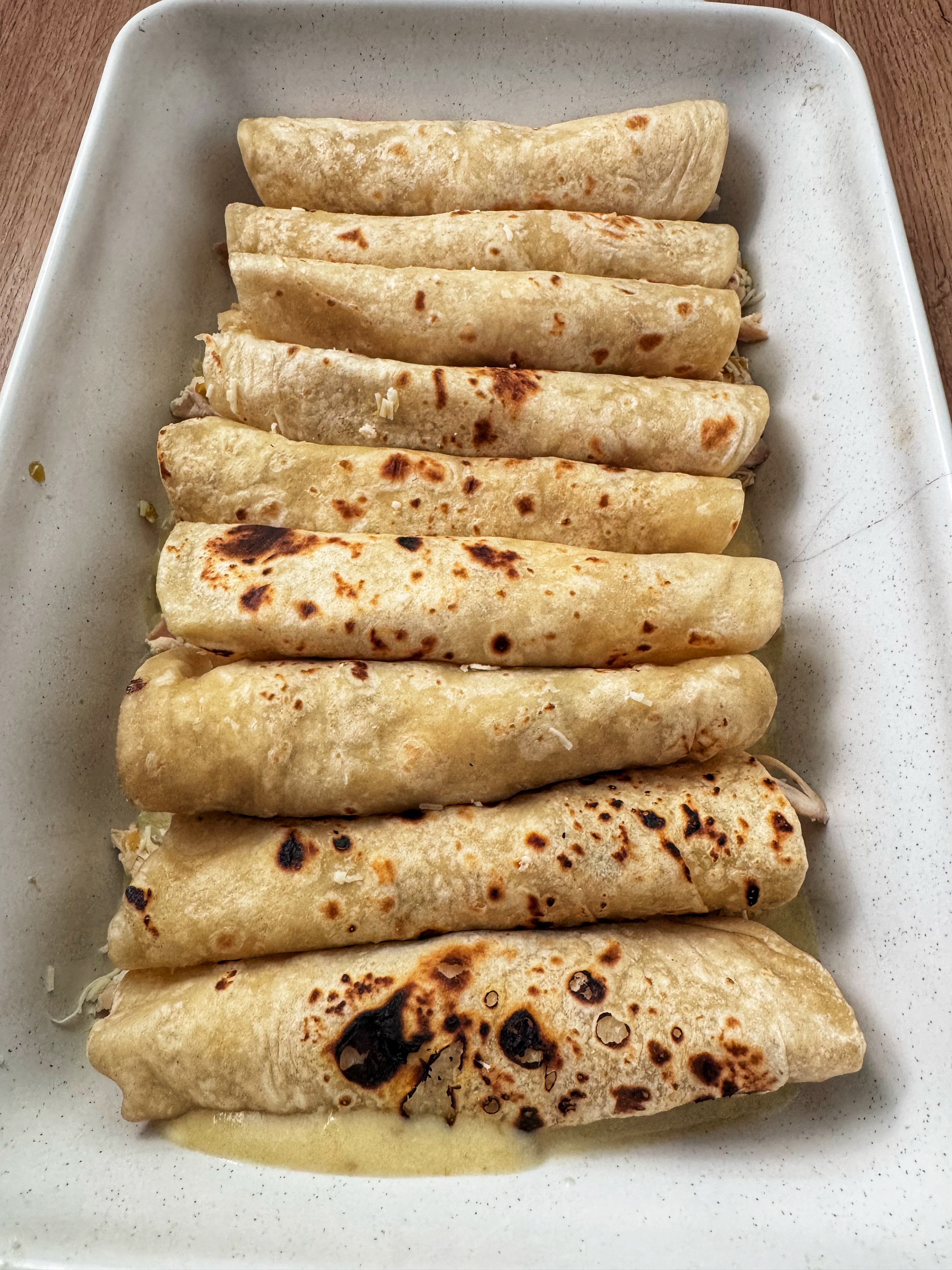 filled enchiladas in dish