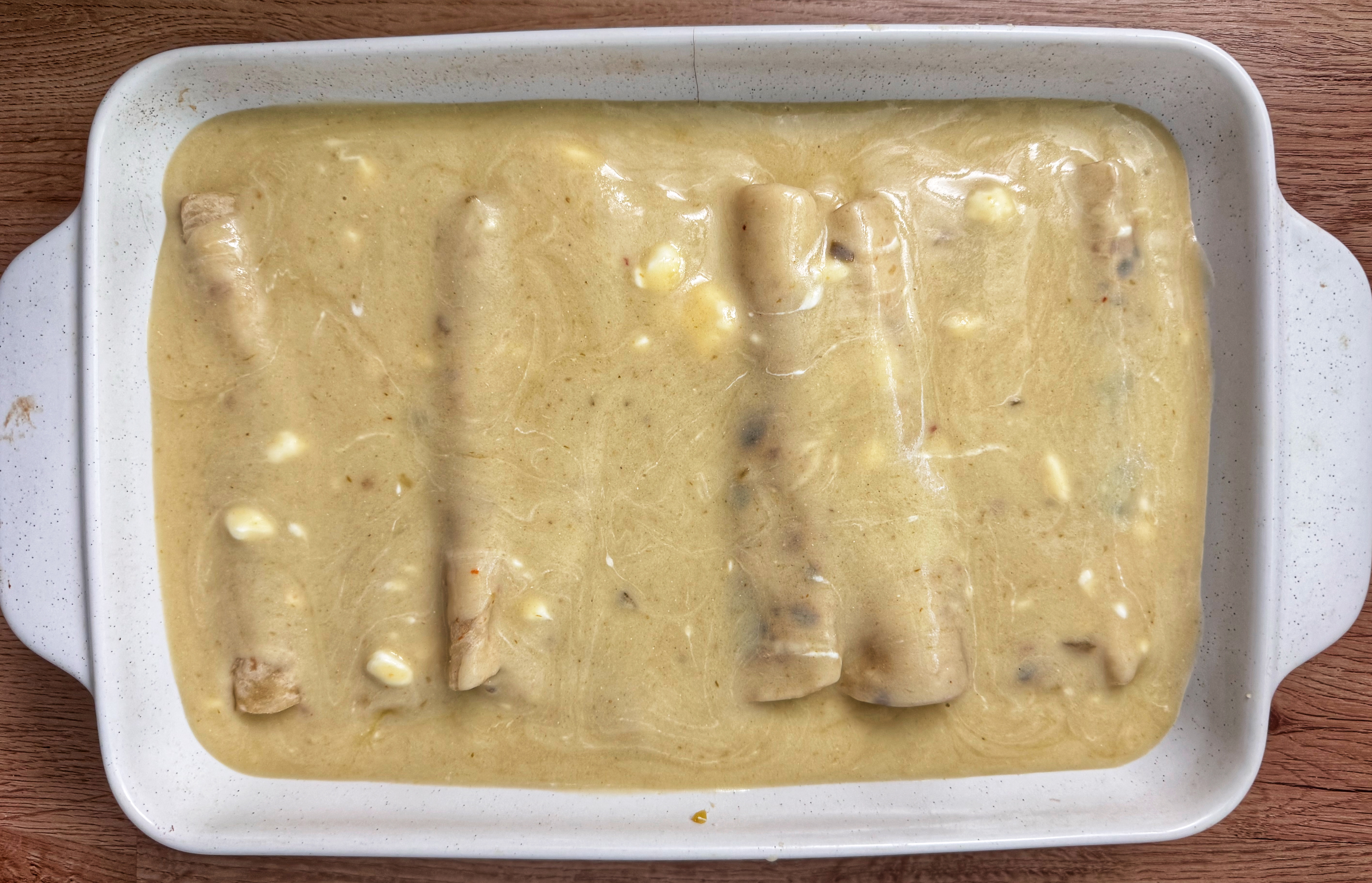 sauce covered enchiladas