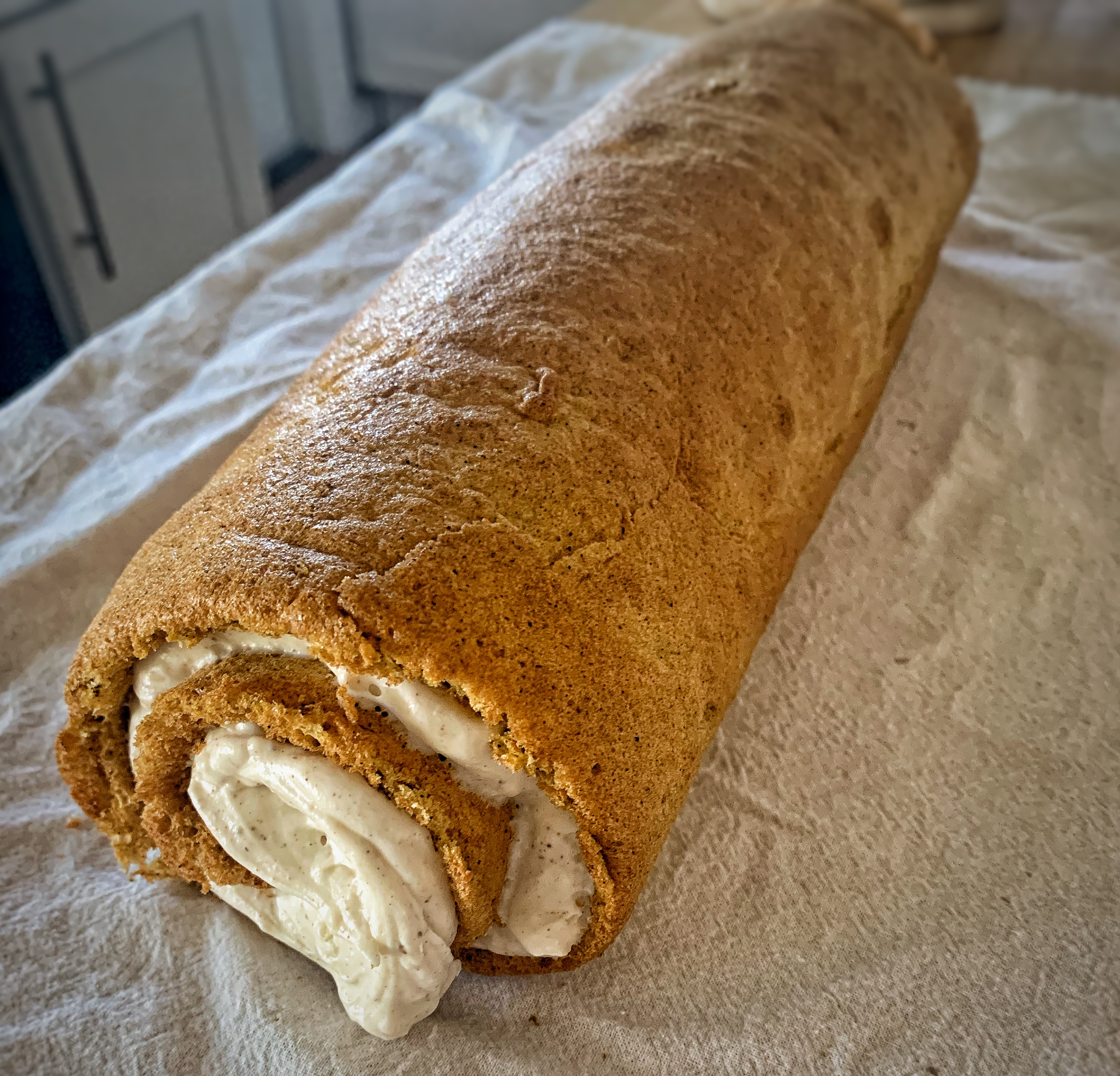 rolled up and filled cake