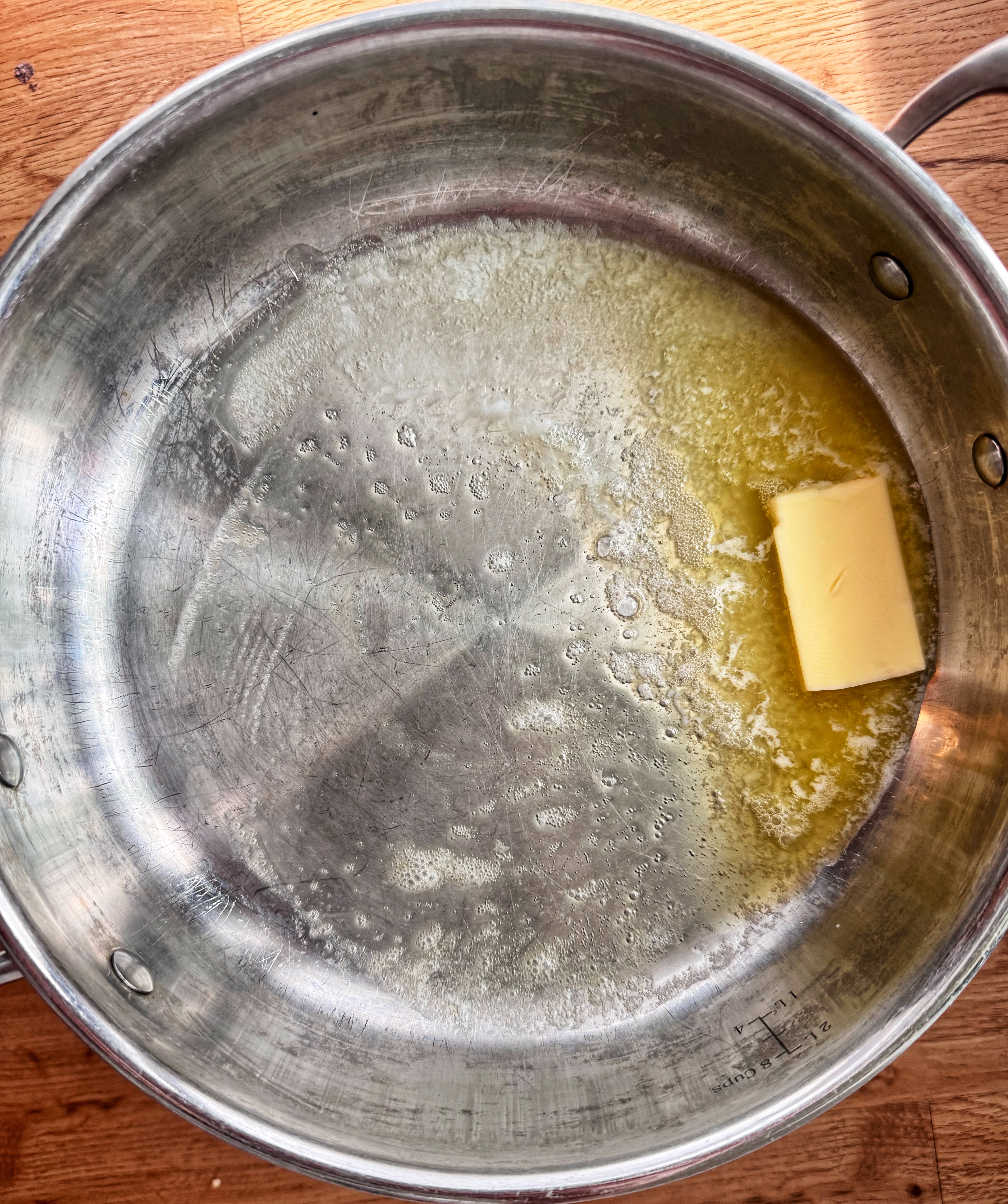 butter melting on stove