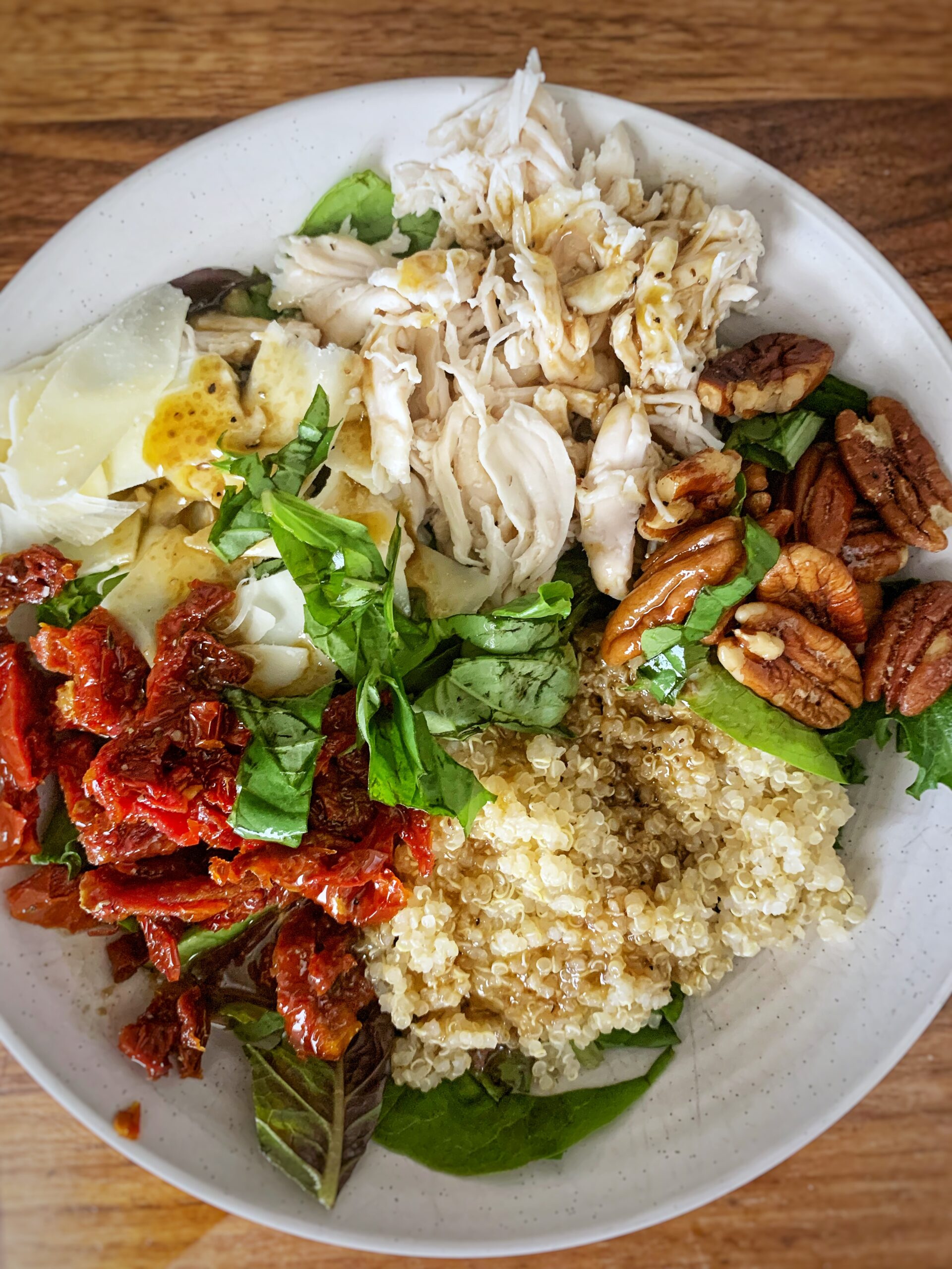 Quinoa Basil Salad with Chicken - Clove & Crumb