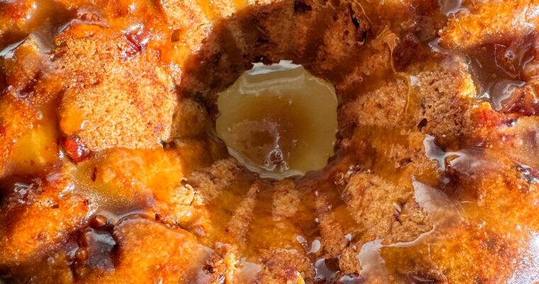 Apple Cinnamon Bundt Cake with Brandy Glaze
