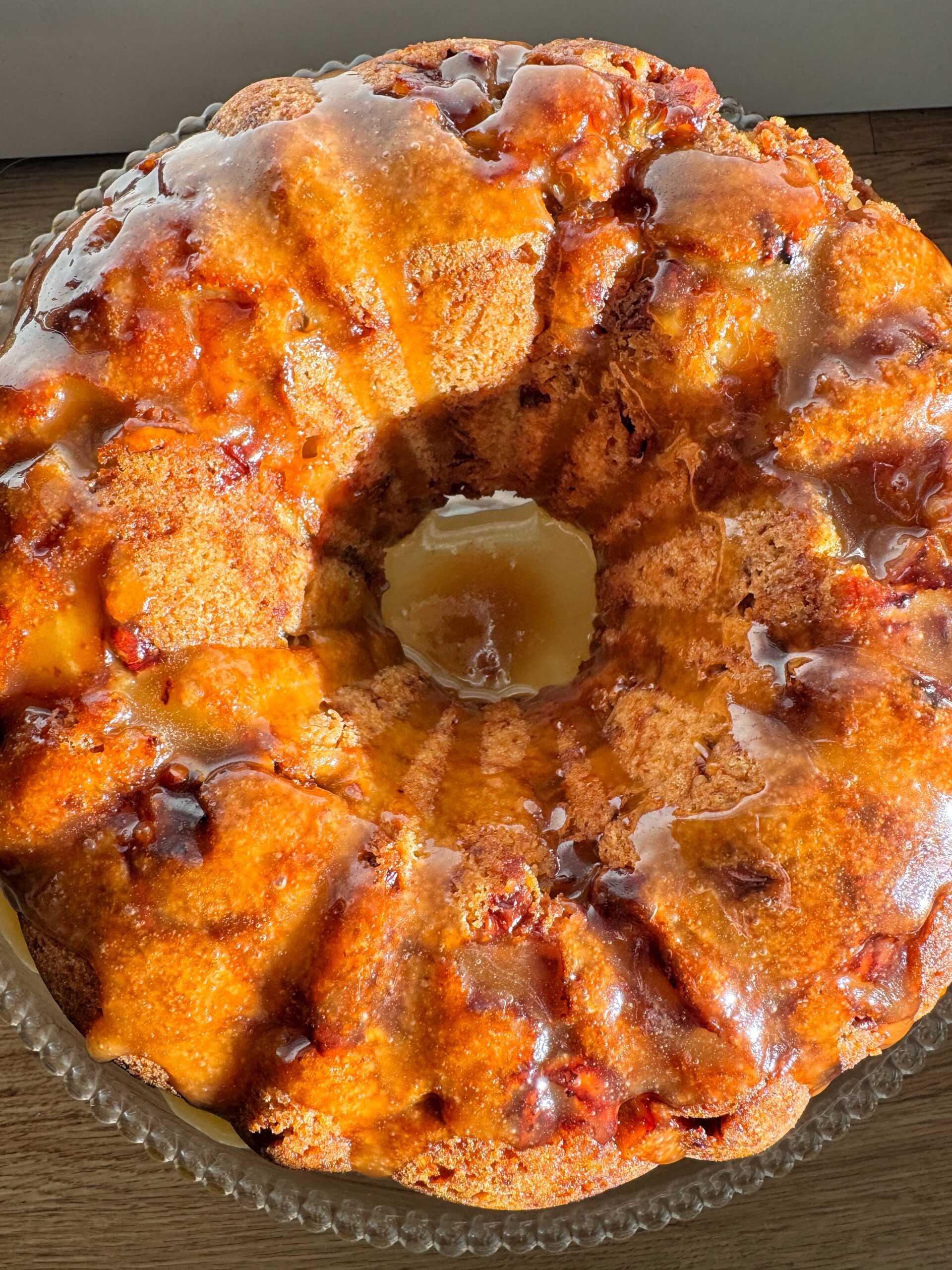 Apple Cinnamon Bundt Cake with Brandy Glaze